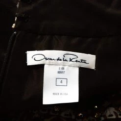 Oscar De La Renta Brown Silk Embellished & Pleated Sleeveless Dress S For Women -Oscar de la Renta Sales Shop luxury women oscar de la rentaslug used clothes p280532 005