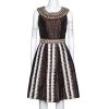 Oscar De La Renta Brown Silk Embellished & Pleated Sleeveless Dress S For Women -Oscar de la Renta Sales Shop luxury women oscar de la rentaslug used clothes p280532 007