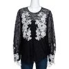 Oscar De La Renta Black & White Floral Lace Long Sleeve Blouse L For Women -Oscar de la Renta Sales Shop luxury women oscar de la rentaslug used clothes p290475 004