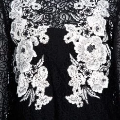 Oscar De La Renta Black & White Floral Lace Long Sleeve Blouse L For Women -Oscar de la Renta Sales Shop luxury women oscar de la rentaslug used clothes p290475 006 scaled