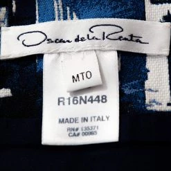Oscar De La Renta Blue & White Jacquard Patterned A-Line Skirt L For Women -Oscar de la Renta Sales Shop luxury women oscar de la rentaslug used clothes p301603 004