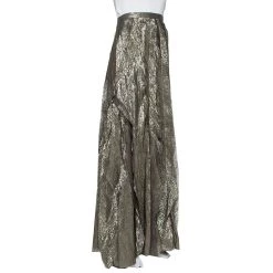 Oscar De La Renta Gold Lurex Silk Ruffled Maxi Skirt L For Women -Oscar de la Renta Sales Shop luxury women oscar de la rentaslug used clothes p321204 003