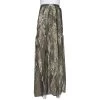 Oscar De La Renta Gold Lurex Silk Ruffled Maxi Skirt L For Women