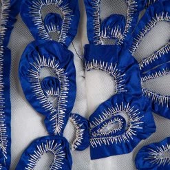 Oscar De La Renta Blue Floral Embroidered Mesh Sleeveless Dress M For Women -Oscar de la Renta Sales Shop luxury women oscar de la rentaslug used clothes p322050 005