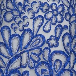 Oscar De La Renta Blue Floral Embroidered Mesh Sleeveless Dress M For Women -Oscar de la Renta Sales Shop luxury women oscar de la rentaslug used clothes p322050 008