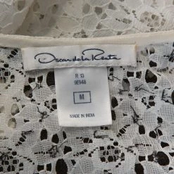 Oscar De La Renta White Lace Floral Appliqued Belted Kaftan M For Women -Oscar de la Renta Sales Shop luxury women oscar de la rentaslug used clothes p325935 004