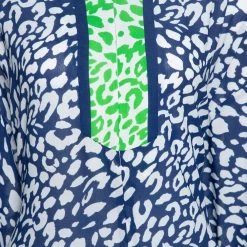 Oscar De La Renta Blue & Green Animal Print Maxi Kaftan Dress XL For Women -Oscar de la Renta Sales Shop luxury women oscar de la rentaslug used clothes p328104 001