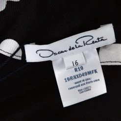 Oscar De La Renta Black Floral Print Silk Draped Maxi Dress L For Women -Oscar de la Renta Sales Shop luxury women oscar de la rentaslug used clothes p328634 005