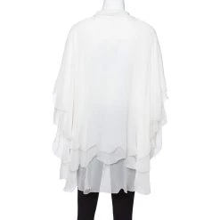Oscar De La Renta Off White Silk Layered Tie Detail Blouse L For Women -Oscar de la Renta Sales Shop luxury women oscar de la rentaslug used clothes p336266 002