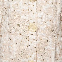 Oscar De La Renta Cream Silk Embellished Coat Dress XL For Women -Oscar de la Renta Sales Shop luxury women oscar de la rentaslug used clothes p339239 001