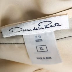 Oscar De La Renta Beige Silk Embroidered Dolman Tunic XL For Women -Oscar de la Renta Sales Shop luxury women oscar de la rentaslug used clothes p354551 002