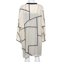 Oscar De La Renta Beige Silk Embroidered Dolman Tunic XL For Women -Oscar de la Renta Sales Shop luxury women oscar de la rentaslug used clothes p354551 003
