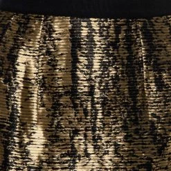Oscar De La Renta Metallic Black/White Jacquard Knee Length Skirt M For Women -Oscar de la Renta Sales Shop luxury women oscar de la rentaslug used clothes p355724 007