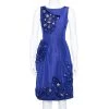 Oscar De La Renta Royal Blue Embellished Silk Sleeveless Sheath Dress XS For Women -Oscar de la Renta Sales Shop luxury women oscar de la rentaslug used clothes p376816 007