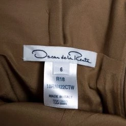 Oscar De La Renta Beige Cotton Paper Bag Waist Belted Midi Skirt M For Women -Oscar de la Renta Sales Shop luxury women oscar de la rentaslug used clothes p386253 001 scaled