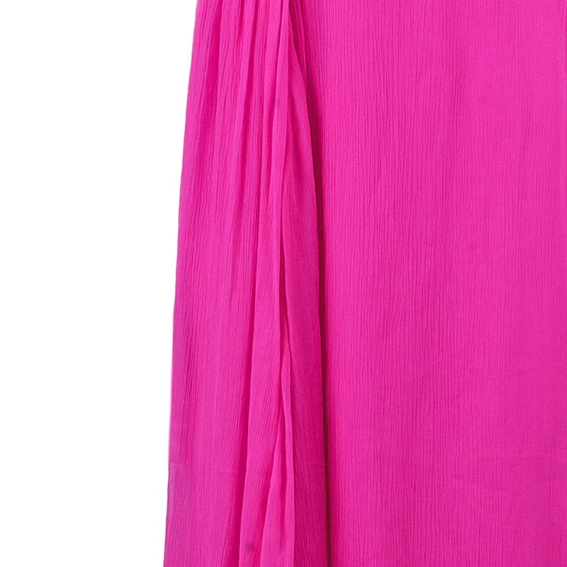 Oscar De La Renta Hot Pink Chiffon Belted Gown L For Women 8 Oscar De La Renta Hot Pink Chiffon Belted Gown L For Women - Image 6