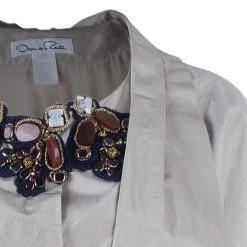 Oscar De La Renta Embellished Ivory Top XXL For Women -Oscar de la Renta Sales Shop luxury women oscar de la rentaslug used clothes p39303 004