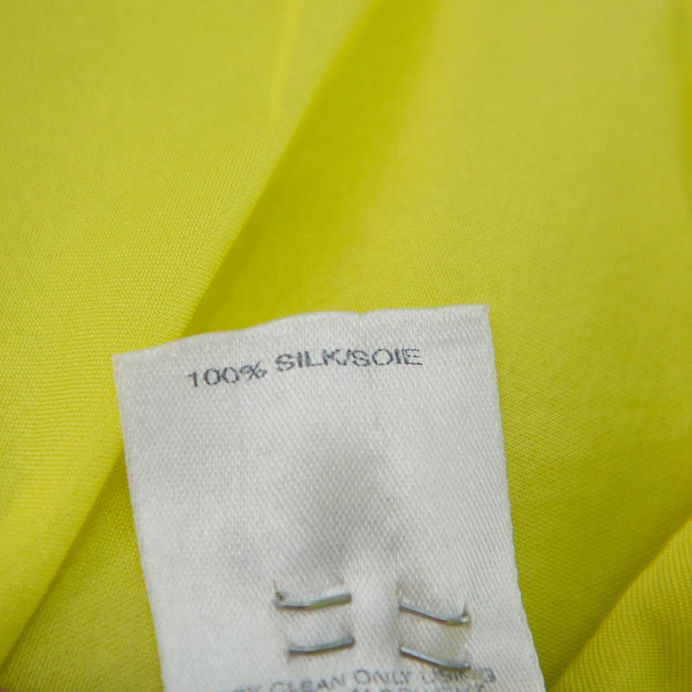 Oscar De La Renta Yellow Silk Front Drape Detail Sleeveless Midi Dress S For Women 9 Oscar De La Renta Yellow Silk Front Drape Detail Sleeveless Midi Dress S For Women - Image 7
