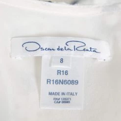 Oscar De La Renta White Painted Effect Lace Ruffle Detail Short Dress M For Women -Oscar de la Renta Sales Shop luxury women oscar de la rentaslug used clothes p395229 005