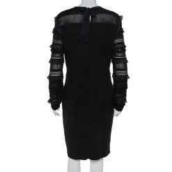 Oscar De La Renta Black Silk Knit Ruffle Trim Detail Sheath Dress XL For Women -Oscar de la Renta Sales Shop luxury women oscar de la rentaslug used clothes p402346 001