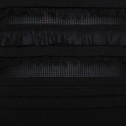 Oscar De La Renta Black Silk Knit Ruffle Trim Detail Sheath Dress XL For Women -Oscar de la Renta Sales Shop luxury women oscar de la rentaslug used clothes p402346 003