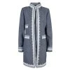 Oscar De La Renta Gray Embroidered Trimming Coat M For Women