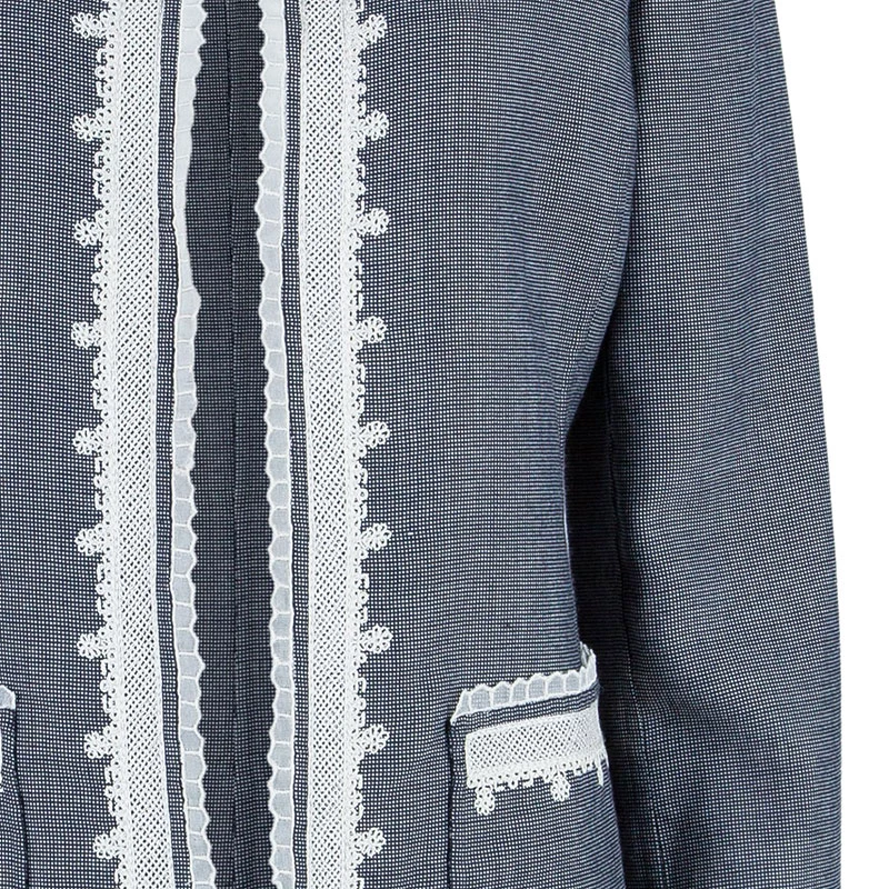 Oscar De La Renta Gray Embroidered Trimming Coat M For Women 8 Oscar De La Renta Gray Embroidered Trimming Coat M For Women - Image 6