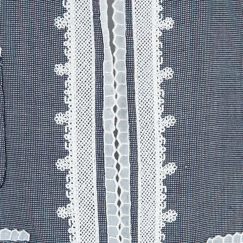 Oscar De La Renta Gray Embroidered Trimming Coat M For Women 9 Oscar De La Renta Gray Embroidered Trimming Coat M For Women - Image 7