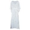 Oscar De La Renta Ivory Beaded Kaftan L For Women