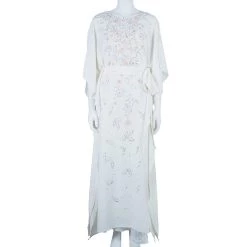 Oscar De La Renta Ivory Beaded Kaftan L For Women -Oscar de la Renta Sales Shop luxury women oscar de la rentaslug used clothes p40838 002