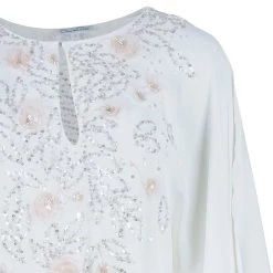 Oscar De La Renta Ivory Beaded Kaftan L For Women -Oscar de la Renta Sales Shop luxury women oscar de la rentaslug used clothes p40838 004