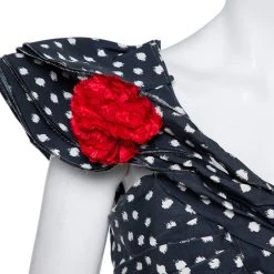 Oscar De La Renta Midnight Blue Printed Silk One Shoulder Asymmetric Hem Detail Evening Gown M For Women -Oscar de la Renta Sales Shop luxury women oscar de la rentaslug used clothes p413722 003