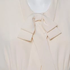 Oscar De La Renta Cream Silk Neck Tie Detail Button Front Shirt Dress L For Women 11 Oscar De La Renta Cream Silk Neck Tie Detail Button Front Shirt Dress L For Women -Oscar de la Renta Sales Shop luxury women oscar de la rentaslug used clothes p414578 002