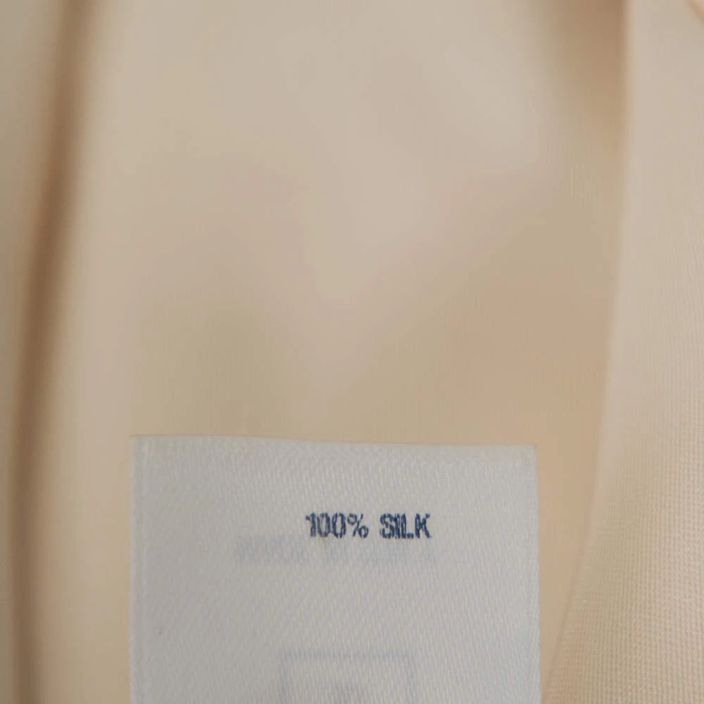 Oscar De La Renta Cream Silk Neck Tie Detail Button Front Shirt Dress L For Women 8 Oscar De La Renta Cream Silk Neck Tie Detail Button Front Shirt Dress L For Women - Image 6