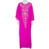 Oscar De La Renta Fuschia Pink Silk Embroidered Detail Belted Maxi Dress M For Women