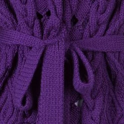 Oscar De La Renta Purple Cable Knit Wool Cardigan L For Women -Oscar de la Renta Sales Shop luxury women oscar de la rentaslug used clothes p42784 007