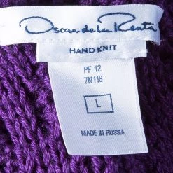 Oscar De La Renta Purple Cable Knit Wool Cardigan L For Women -Oscar de la Renta Sales Shop luxury women oscar de la rentaslug used clothes p42784 008