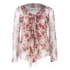 Oscar De La Renta Floral Chiffon Top S For Women -Oscar de la Renta Sales Shop luxury women oscar de la rentaslug used clothes p42980 001