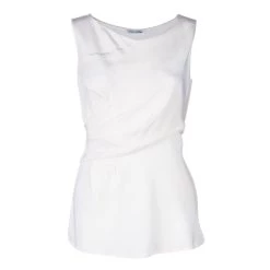 Oscar De La Renta Off-white Sleeveless Top M For Women