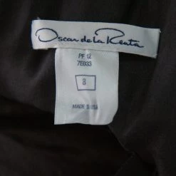 Oscar De La Renta Black Silk Plissé Asymmetrical Hem Detail Flared Gown M For Women -Oscar de la Renta Sales Shop luxury women oscar de la rentaslug used clothes p437153 006