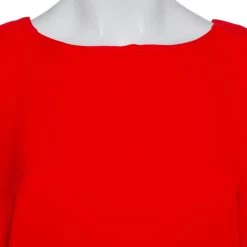 Oscar De La Renta Red Silk Crepe Cape Detail Gown M For Women -Oscar de la Renta Sales Shop luxury women oscar de la rentaslug used clothes p441010 001