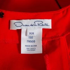 Oscar De La Renta Red Silk Crepe Cape Detail Gown M For Women -Oscar de la Renta Sales Shop luxury women oscar de la rentaslug used clothes p441010 006