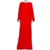 Oscar De La Renta Red Silk Crepe Cape Detail Gown M For Women