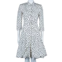 Oscar De La Renta Polka-dot Dress Coat M For Women -Oscar de la Renta Sales Shop luxury women oscar de la rentaslug used clothes p44393 002