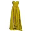 Oscar De La Renta Yellow Crushed Silk Strapless Gown S For Women