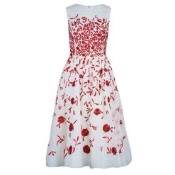 Oscar de la Renta Sales Shop 27 Oscar De La Renta White Organza Embellished Dress S For Women