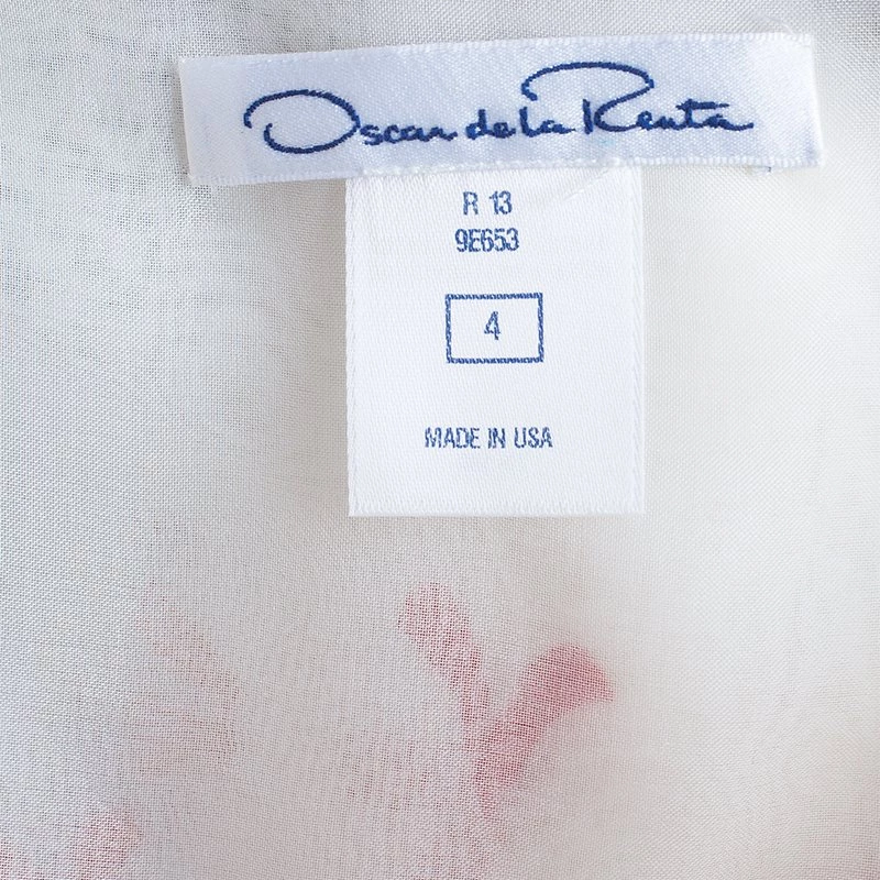 Oscar De La Renta White Organza Embellished Dress S For Women 10 Oscar De La Renta White Organza Embellished Dress S For Women - Image 8