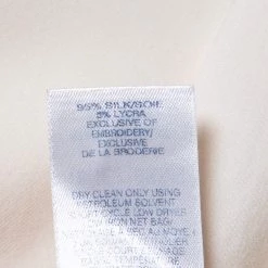 Oscar De La Renta Off White Silk Grid Neckline Detail Top XL For Women -Oscar de la Renta Sales Shop luxury women oscar de la rentaslug used clothes p456201 004