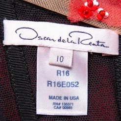 Oscar De La Renta Red Sequin Floral Embellished Cutout Detail Ball Gown L For Women -Oscar de la Renta Sales Shop luxury women oscar de la rentaslug used clothes p459724 005