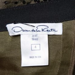 Oscar De La Renta Olive Green Silk Sequin Embellished Pleated Skirt S For Women 12 Oscar De La Renta Olive Green Silk Sequin Embellished Pleated Skirt S For Women -Oscar de la Renta Sales Shop luxury women oscar de la rentaslug used clothes p461555 003